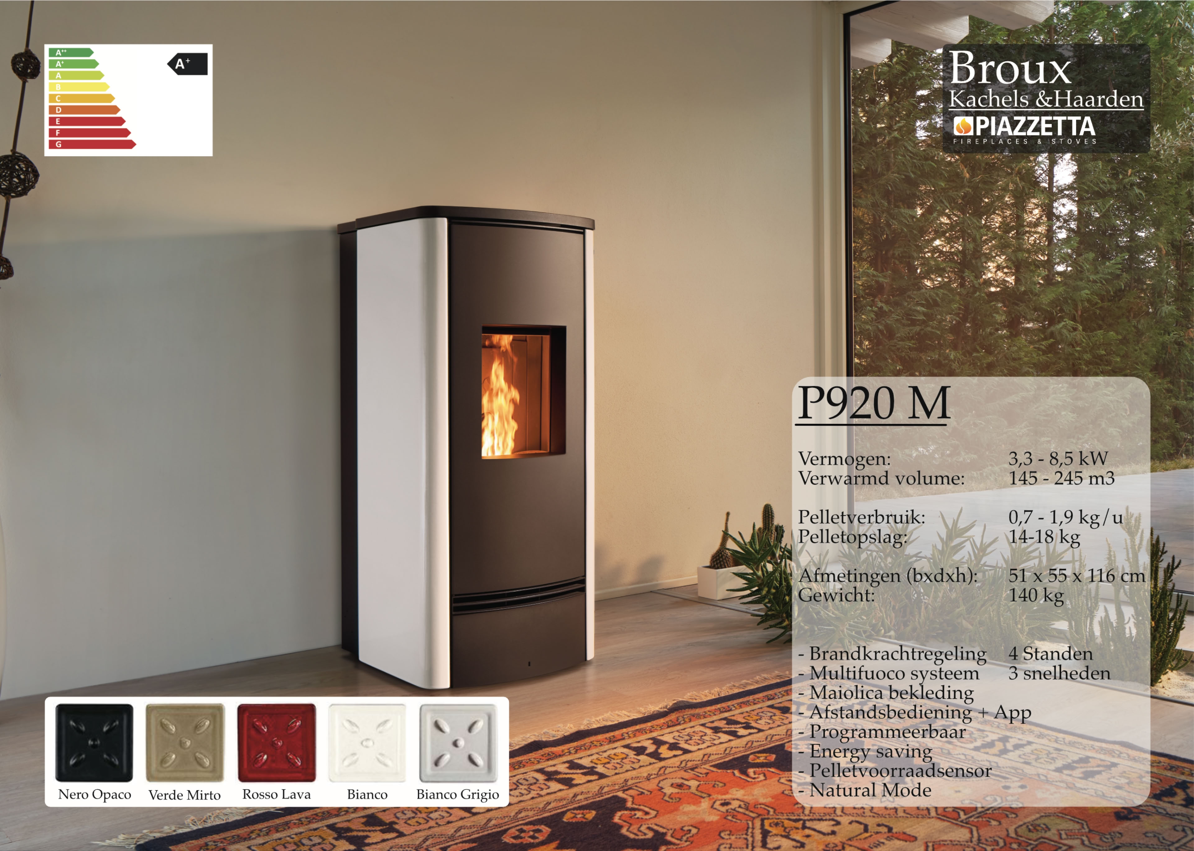 Pelletkachel Piazzetta P920M Bianco