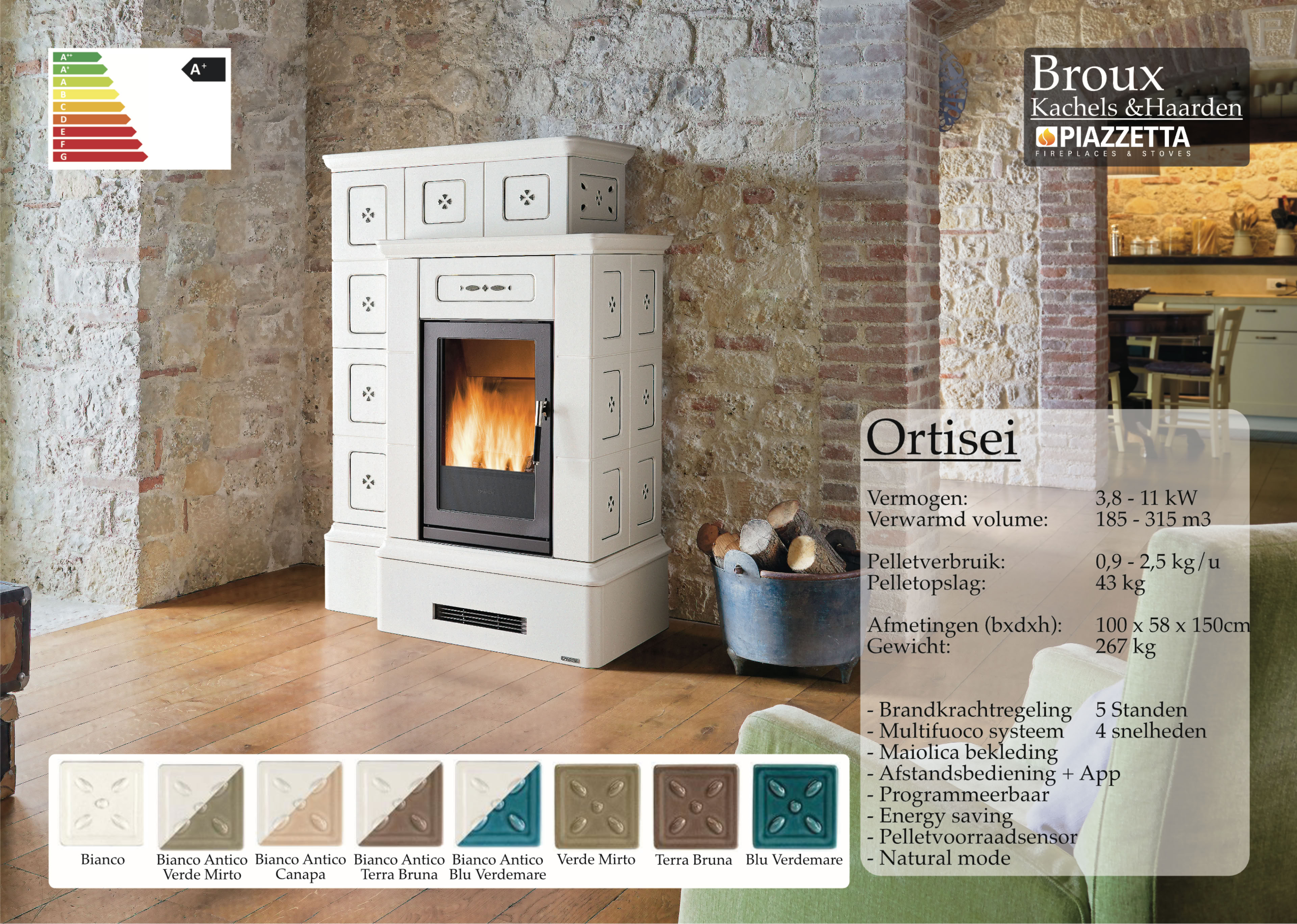 Pelletkachel Piazzetta Ortisei